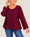 MADE IN ITALY LU25005 ONE SIZE PULLOVER SWEATER BURGUNDY