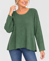 MADE IN ITALY LU25005 ONE SIZE PULLOVER SWEATER DARK GREEN