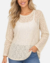 MADE IN ITALY LU26080 LOOSE FIT LACE TOP beige