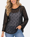 MADE IN ITALY LU26080 LOOSE FIT LACE TOP black