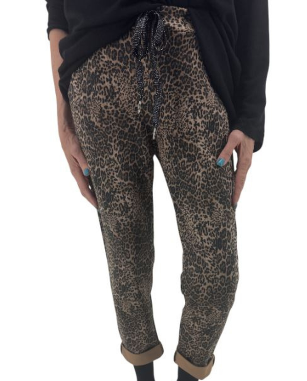 MADE IN ITALY LU3071 SUEDE JOGGER PANT OS leo