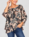 MADE IN ITALY LV14 ONE SIZE FLORAL PRINTED KNIT SWEATER