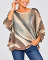MADE IN ITALY LV1 ONE SIZE ABSTRACT PRINTED KNIT SWEATER