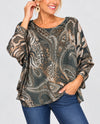 MADE IN ITALY LV43 ONE SIZE PAISLEY ANIMAL PRINTED KNIT SWEATER