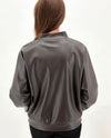 MADE IN ITALY LV5793 FAUX LEATHER JACKET dark brown