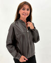 MADE IN ITALY LV5793 FAUX LEATHER JACKET dark brown