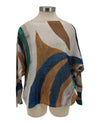 MADE IN ITALY MUSTARD/BLUE ABSTRACT SWEATER