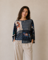 MADE IN ITALY NYL41 NAVY HORSE PRINTED KNIT NAVY