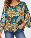 MADE IN ITALY NYL56 PAISLEY KNIT SWEATER TEAL