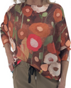 MADE IN ITALY ONE SIZE PRINTED DOLEMAN SWEATER NYL2- POPPIES