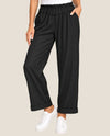 MADE IN ITALY WS3232 ONE SIZE ELASTIC WAIST PANTS BLACK