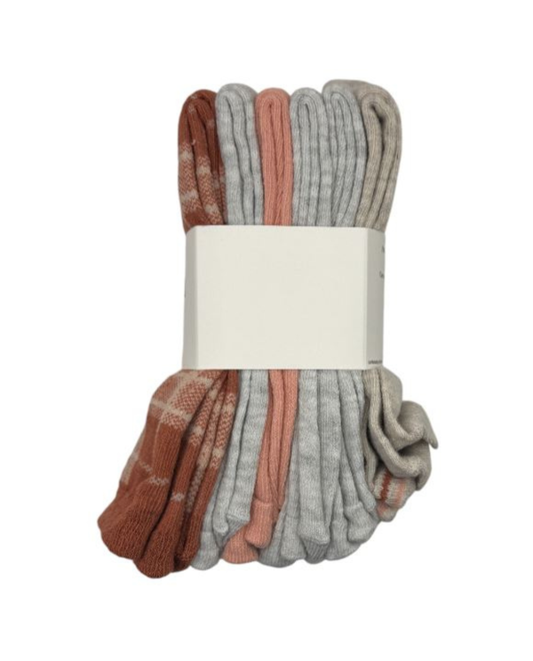 MARTHA STEWARD 6 PR PK CREW SOCKS MS-300/6 plaid