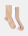 MARTHA STEWART 3 PK  180/3 CMPR MID CREWS OATMEAL
