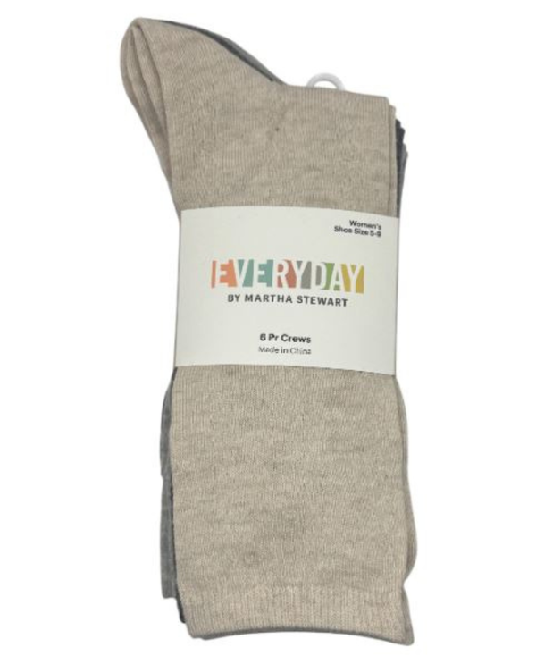 MARTHA STEWART 6PK KNIT CREW MSE-6706