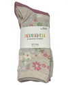 MARTHA STEWART 6PK KNIT CREW MSE-6706 FLORAL BEIGE