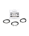 MAYA J BRACELET HAIR TIES HT33/55 BLACK/SILVER