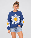 MELLO MT51151 OVERSIZED DAISY KNIT SWEATER