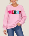 MERRY BOWS CHENILLE LETTER SWEATSHIRT 76757-F