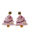MERRY CHRISTMAS EARRINGS pink tree