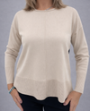 METRIC KNITS 32279 ROLL EDGE NECK PULLOVER SAND DRIFT