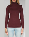 METRIC KNITS TURTLENECK PULLOVER BLACK CHERRY