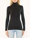 METRIC KNITS TURTLENECK RIB PULLOVER BLACK