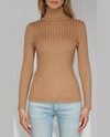 METRIC KNITS TURTLENECK RIB PULLOVER CAMEL