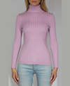 METRIC KNITS TURTLENECK RIB PULLOVER LILAC