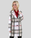MICHAEL TYLER 26FC16 PLAID COAT ivory plaid