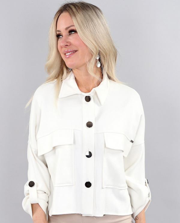 MICHAEL TYLER 5978 BRUSHED FLANNEL BIG POCKET JACKET IVORY