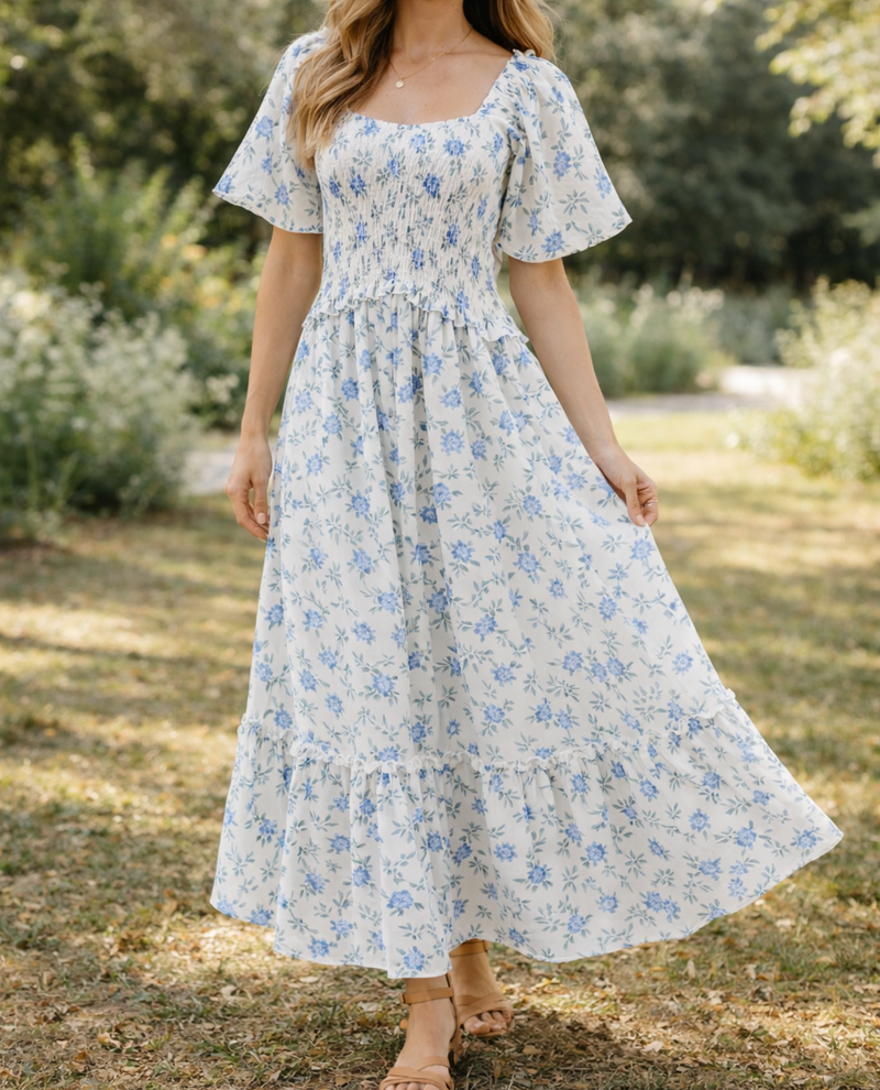MIKAROSE MDSH25302 JENSEN FLORAL DRESS – The Clothing Cove