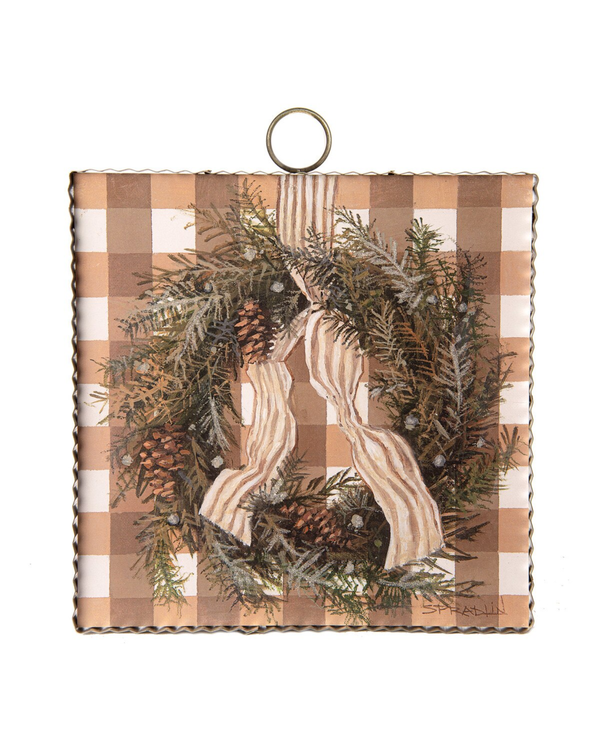 MINI GALLERY CHRISTMAS ORNAMENTS NATURAL WREATH 