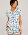MIRABEAU 76581-F FLORAL SHORT SLEEVE LOUNGE SET LIGHT BLUE