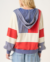 MITTOSHOP C15802 V-NECK HOODIE RED WHITE BLUE