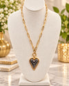 MIXED METAL FASHION HEART NECKLACE