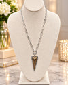 MIXED METAL MATTE HEART NECKLACE