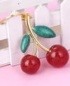 MMK501 SPARKLE FRUIT KEYCHAIN RED CHERRIES