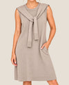 MSK 93886 KNIT DRESS WITH FAUX CARDIGAN BUTTERSCOTCH