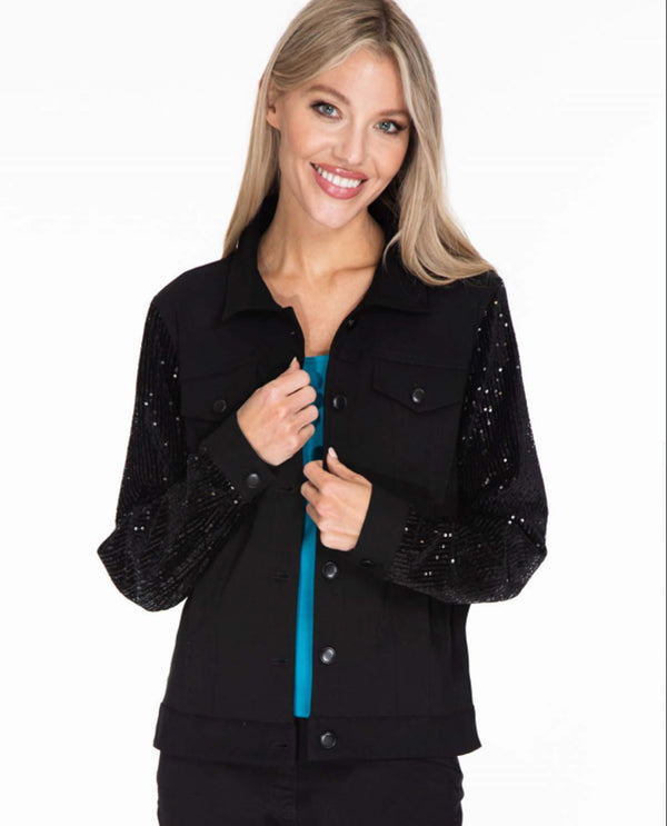 MULTIPLES M43604 CUFFED LINED BUTTON FRONT JACKET