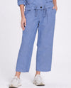 MULTIPLES M16502PP PETITE ELASTIC WAIST ANKLE PANT chambray