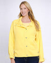 MULTIPLES M16510JP PETITE DRAWSTRING SNAP & ZIP JACKET DAFFODIL