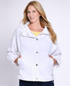 MULTIPLES M16510JP PETITE DRAWSTRING SNAP & ZIP JACKET WHITE