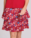 MULTIPLES M16701 CIRCLE TIERED SKORT red