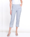 MULTIPLES M16703PM STRIPE CROP PANT chambray