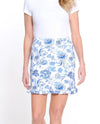 MULTIPLES M16704WM RUFFLE HEM SKORT BLUE FLORAL PRINT
