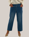 MULTIPLES M16710PM PULL ON CROP JEAN MEDIUM WASH