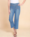 MULTIPLES M16711PM ELASTIC WAIST WIDE LEG CROP JEAN MEDIUM WASH