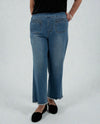 MULTIPLES M16711PP ELASTIC WAIST WIDE LEG CROP JEAN MEDIUM INDIGO