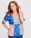 MULTIPLES M26303TP PETITE FREEDOM RINGS DOLMAN SLEEVE TOP grey