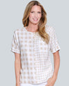 MULTIPLES M26405TM CUFFED SHORT SLEEVE DOLMAN TOP khaki